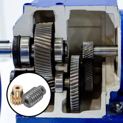 uxcell Worm Gear Set 15T 1 Module 15:1 Reduction Rate, 5mm/6mm Bore - size: 5mm/6mm Bore (1Mod 15T)