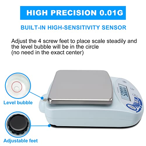 ONiLAB Analytical Balance, 5000g x 0.01g Digital Lab Scale - size: 5000g, 0.01g