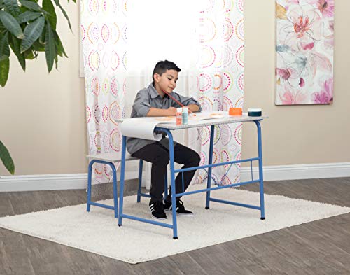 Project Center, Kids Craft Table with Bench In Blue / Spatter Gray 55126 - color: Blue