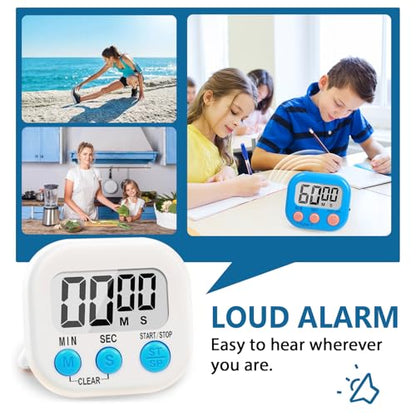 12 Pack Multi-Function Digital Timers, Magnetic Large LCD Display Loud Alarm Countdown Timers, Extensively Use in Classroom, Break Time, Gym, Meeting, Cooking