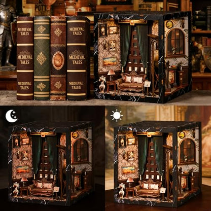 Book Nooks for Adults, DIY Miniature Dollhouse BookNook Kit Gifts - style: Classical Music Room
