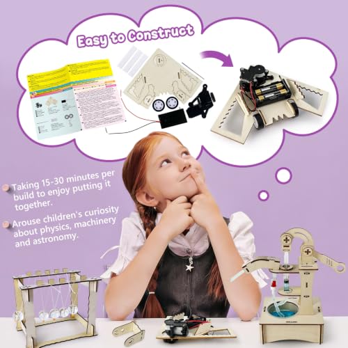 UNGLINGA STEM Science Kits for Kids Age 8-14, Physic Wood Craft Building