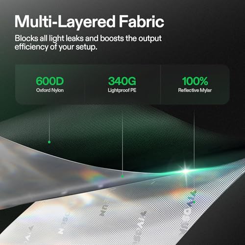 VIVOSUN S425 2x4 Grow Tent 48"x24"x60" High Reflective Mylar Tent - size: 48"x24"x60"