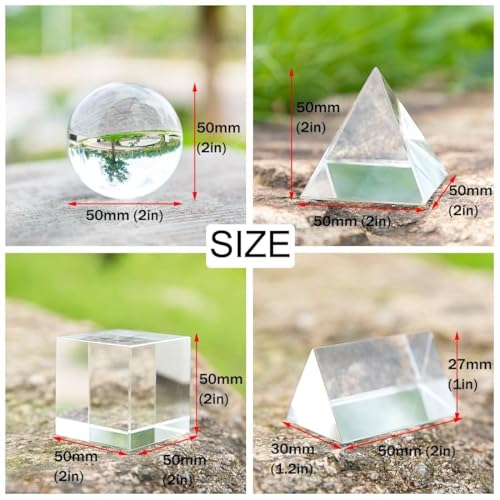 QFkris 4 Pack K9 Optical Crystal Photography Prism Set for Teaching