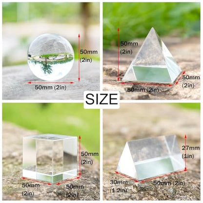 QFkris 4 Pack K9 Optical Crystal Photography Prism Set for Teaching