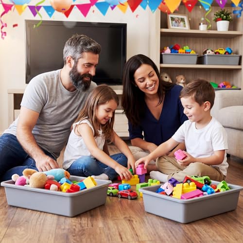 Hoteam 10 Pack Flat Bins Paper Trays,Gray,13.78 X 9.84 X 3.15 Inch - color: Gray, size: 13.78 x 9.84 x 3.15 Inch