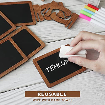 Temlum 15pcs Mini Chalkboard Sign, 2.9″x3.9″ Small Chalkboards, Rectangular - style: Rectangular