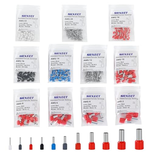 Wire Ferrules 11 Sizes Wire Ferrule Kit - style: 22-2AWG 670P