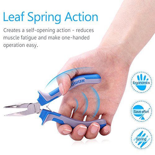 SPEEDWOX 5 Inches Bent Long Nose Pliers Mini Curved Needle Nose Pliers for jewelry Making 45 Degrees Bent Chain Nose Fine Pliers Functional Micro Professional Tool with Spring Chrome Vanadium Steel - style: 5" Bent Nose Plier