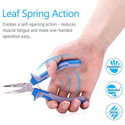 SPEEDWOX 5 Inches Bent Long Nose Pliers Mini Curved Needle Nose Pliers for jewelry Making 45 Degrees Bent Chain Nose Fine Pliers Functional Micro Professional Tool with Spring Chrome Vanadium Steel - style: 5" Bent Nose Plier