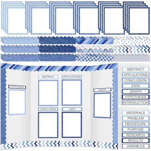 Fuyoooo 90 Pcs Science Fair Board Supplies, Glitter,Blue - style: Glitter,Blue