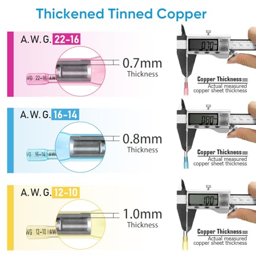 TICONN 500 Pcs Heat Shrink Wire Connectors, Marine Crimp Ring Terminal Kit - style: 500PCS Combo