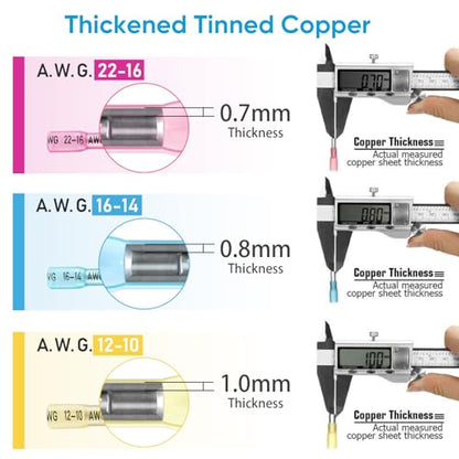 TICONN 500 Pcs Heat Shrink Wire Connectors, Marine Crimp Ring Terminal Kit - style: 500PCS Combo