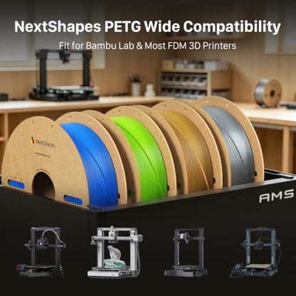 NextShapes PETG 3D Printer Filament 1.75mm,1KG Cardboard Spool - color: Deep Blue