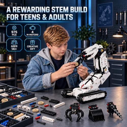 3 in 1 Technical Robotic Arm Building Kit with APP Control for Adults Teens
