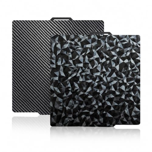 Build Plate for Bambu Lab P1S P2S X2D A1 X1C X1 X1E P1P, 257x257mm Dual-Surface Spring Steel Sheet, Small Diamond PEO + Carbon Fiber PET, Excellent Adhesion, Flexible 3D Printer Platform - color: Small Diamond PEO+Carbon Fiber PET