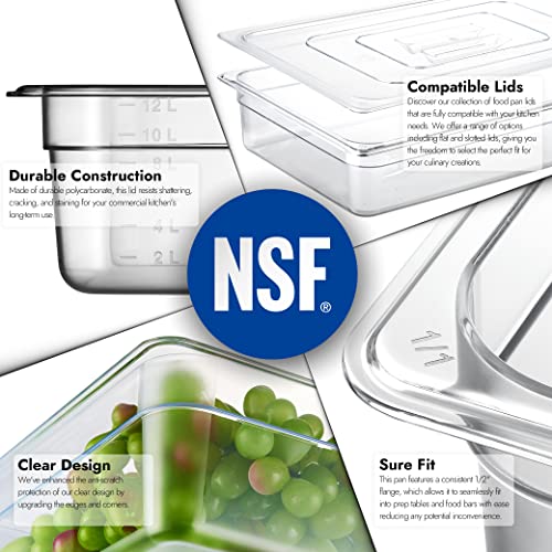 CURTA 6-Pack Full Size 4" Deep NSF Polycarbonate Food Pans | Dishwasher & Freezer Safe Clear Container for Prep Tables, Buffet, Salad Bar, Commercial & Home Kitchen - color: Full Size, size: 4" Deep