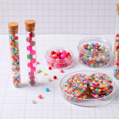 15 PCS Plastic Test Tubes with Cork Stoppers 15x100mm 10ml