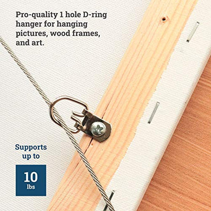 D Ring Picture Hangers with Screws - 300 Pack - Bulk D Rings - Pro Quality Hangers, Picture Hanging Hardware, Dring, Small D Ring Picture Hangers - Picture Hang Solutions. - size: 300 Pack
