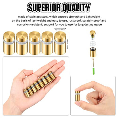 8 Sets Standoff Screws for Acrylic, Stainless Steel, 1/2 x 0.79 Inch - size: 1/2 x 0.79 Inch