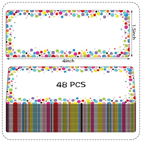 Eaasty 48 Pcs Dry Erase Magnetic Labels Reusable Magnetic Name Tag for Whiteboard Locker Fridge Classroom School Office Home(Confetti) - style: Confetti