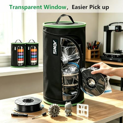 SKOUPHY 3D Printer Filament Storage Handbag-3PCS, Comes with Vacuum Bag Set, 18 roll Capacity - size: Handbag-3P