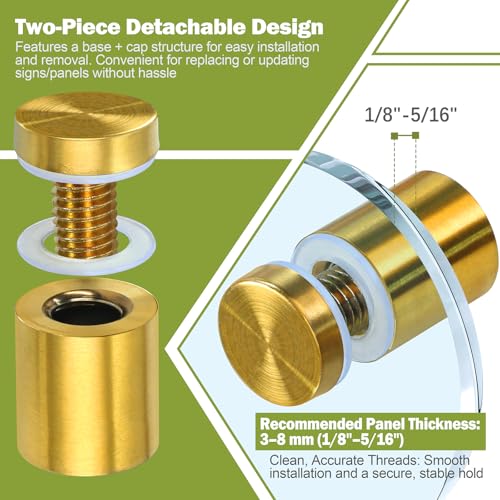 19 x 25mm (Dia. x L) Stainless Steel Standoff Screws - Gold - 4 Pieces - color: Gold, size: 19 x 25mm / 0.75" x 0.98"