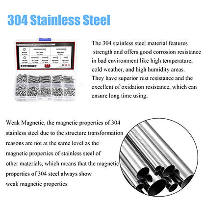 DYWISHKEY 360 Pieces M3 x 4mm/6mm/8mm/12mm/16mm/20mm Stainless Steel 304 Hex Button Head Cap Bolts Screws and Nuts Kit