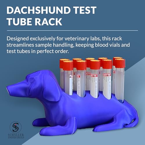 Schaller Industries Dachshund Test Tube Rack, 10 Vials, 16mm, Royal Blue - color: Royal Blue, size: 16mm Tubes