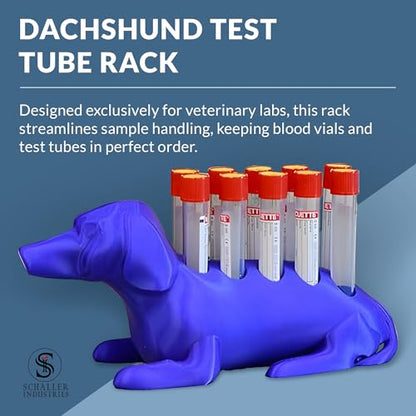 Schaller Industries Dachshund Test Tube Rack, 10 Vials, 16mm, Royal Blue - color: Royal Blue, size: 16mm Tubes
