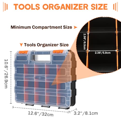 Small Parts Organizer Storage Case Tools Box 34-Compartments