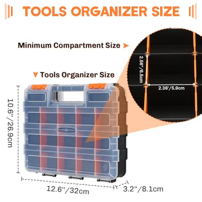 Small Parts Organizer Storage Case Tools Box 34-Compartments