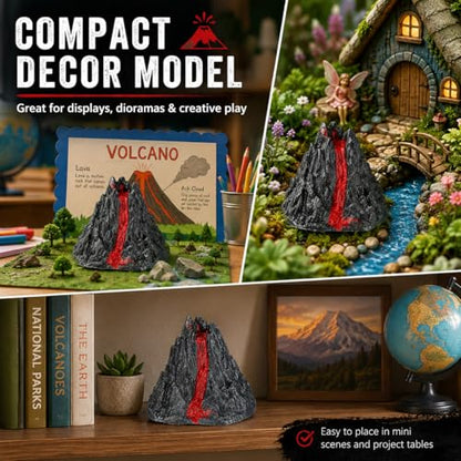 BESPORTBLE 10Pcs Volcano Science Kit Models, Plastic Eruption Demonstration Props for Kids Classroom Experiment, DIY Lava Mountain Toy Decorations Party Favors