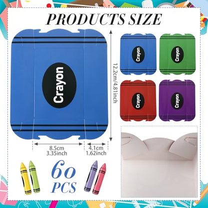 Cunhill 60 Pack Paper Food Trays 1 Lb Disposable Carnival Crayon - size: 1 lb, style: Crayon