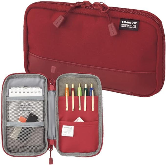 LIHITLAB Compact Pen Case, Water & Stain Repellent - color: Red, style: Compact