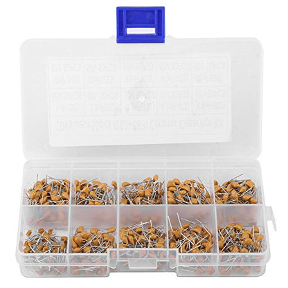 500pcs Multilayer Monolithic Ceramic Capacitor Assortment Kit 10 Values 50V 1nF/ 2.2nF/ 3.3nF/ 4.7nF/ 6.8nF/ 10nF/ 22nF/ 33nF/ 47nF/ 68nF