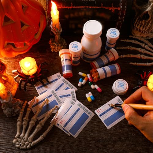 Kigeli 60 Pcs Happy Halloween Nurse Party Favors Medication Bottle Labels - style: Happy Halloween