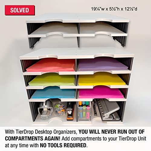 Ultimate Office TierDrop Desktop Organizer 4 Compartment ADD-ON for 2-Wide - size: 4-Compartment Add-On