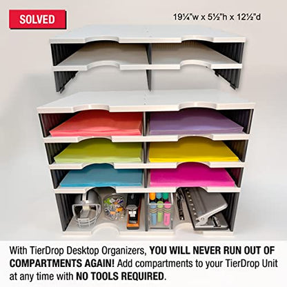 Ultimate Office TierDrop Desktop Organizer 4 Compartment ADD-ON for 2-Wide - size: 4-Compartment Add-On
