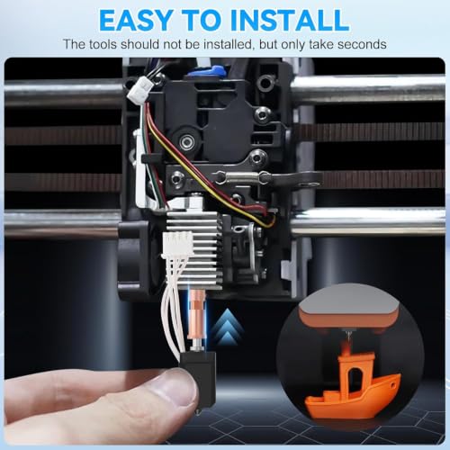 46 PCS Upgraded Kobra S1 Hotend Kit, Hot End Printhead Extruder Kit with 4 Nozzle 0.2/0.4/0.6mm, 25 Cleaning Needles, 4 Silicone Cover, 8 Wrench and Tweezers, for Anycubic Kobra S1/Kobra S1 Combo - color: 46 PCS