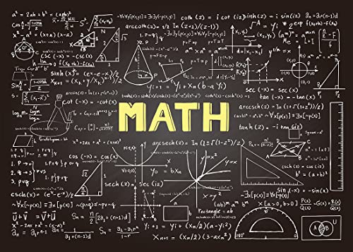 BELECO 5x3ft Fabric Math Chalkboard Backdrop Mathematics Formulas Equations Hand Drawn Classroom Blackboard Math Background for Photography Science Math Theme Party Decorations Photo Studio Props - size: 5x3FT