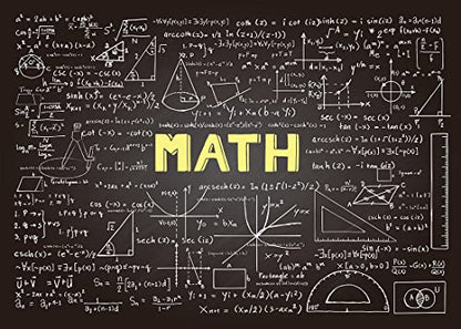 BELECO 5x3ft Fabric Math Chalkboard Backdrop Mathematics Formulas Equations Hand Drawn Classroom Blackboard Math Background for Photography Science Math Theme Party Decorations Photo Studio Props - size: 5x3FT