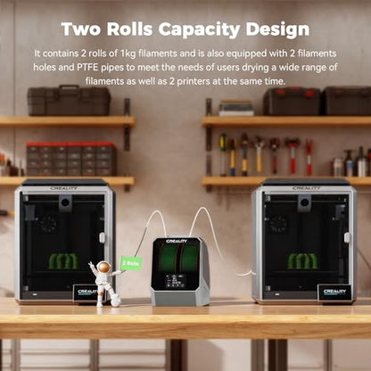 2026 New Official CREALITY Space Pi Filament Dryer Plus, 2 Spools Double 360° 160W PTC Fast Heating 3D Printer Filament Dryer Box, 4''LCD Touch Screen, One-Key Set Filament Drying for PLA PETG ABS TPU - color: A Creality Space Pi Filament Dryer Plus Black