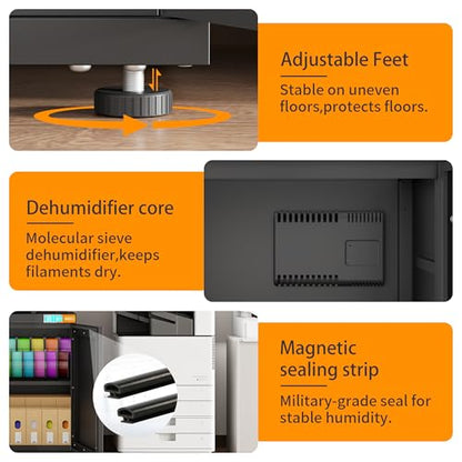 Filament Moisture-Proof Storage Large 3D Printer Stand - color: BLACK 180L