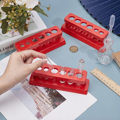 3PCS Test Tube Rack Multi Use Cylinder Tube Display Racks Syringe Holder 6 Holes with Hole Diameter 13/18mm for Science Experiment Party Classroom Teaching Test Tubes Holder
