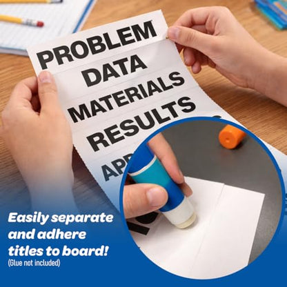 Flipside Products 36" x 48" Project Board Kit, 2 Pack, Science Fair Display Boards with Headers, Titles & Punch-Out Letters, Large Tri-Fold Boards for School Projects, Classroom Displays & Events