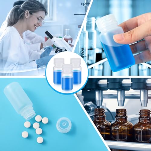 Hoolerry 20 Pcs 2oz 60ml Plastic Sample Bottles Laboratory Grade Polypropylene Wide Mouth Reagent Bottles Clear Liquids Storage Containers with Lids Leak Proof Containers for Lab Classroom - size: 2oz/ 60ml