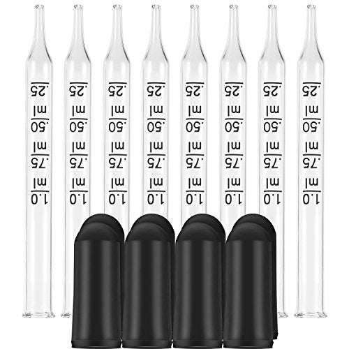 TecUnite 40 Pcs Glass Eye Dropper 1 ml, Pipettes for Essential Oil