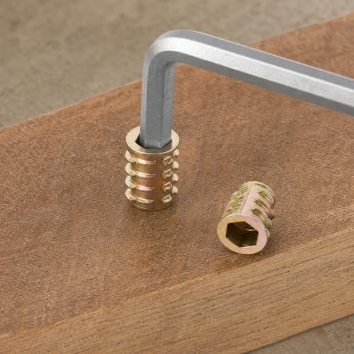 Hex Socket Wood Threaded Inserts 230Pcs,M4/M5/M6/M8/M10 Furniture Fasteners