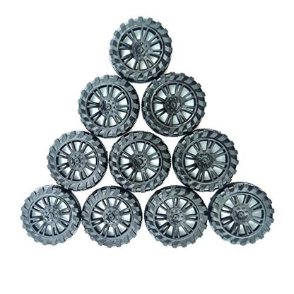 EUDAX 30mmx8mm Plastic Roll 2mm Dia Shaft Toys Wheel and 2mmx100mm STEM Shaft Round Rod Axles for DIY Toy RC Car Truck Boat Helicopter Model Part (Black, 100pcs) (Pack of 2) - color: Black, size: 100pcs (Pack of 2)